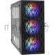 Компьютерный корпус Miditower ExeGate EVO-8243 (ATX, без БП, 2*USB+1*USB3.0, черный, 3 вент. с RGB подсветкой, боковая панель - закаленное стекло)