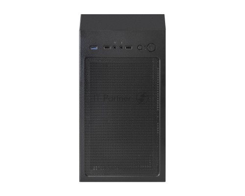 Компьютерный корпус Miditower ExeGate EVO-8243 (ATX, без БП, 2*USB+1*USB3.0, черный, 3 вент. с RGB подсветкой, боковая панель - закаленное стекло)