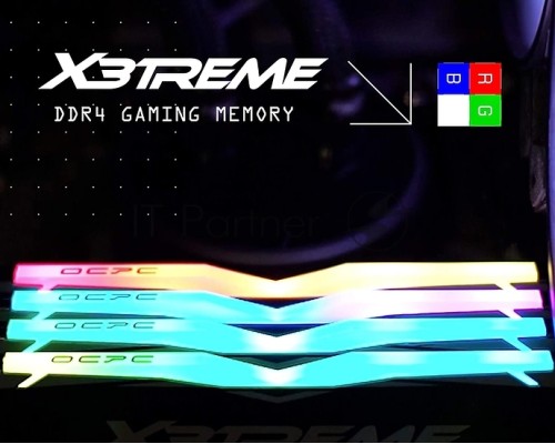 Оперативная память DDR 4 DIMM 16Gb (8Gbx2), 4000Mhz, OCPC X3 RGB  MMX3A2K16GD440C19BL, RGB, CL19, BLACK LABEL