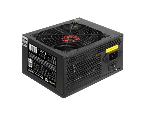 Блок питания 450W ExeGate 80 PLUS® 450PPH-LT (ATX, APFC, SC, КПД 82% (80 PLUS), 12cm fan, 24pin, (4+4)pin, PCIe, 5xSATA, 3xIDE, RTL, black, кабель 220V с защитой от выдергивания)