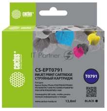 Картридж струйный Cactus CS-EPT0791 черный (13.8мл) для Epson Stylus Photo 1400/1500/PX700/710