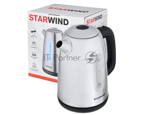 Чайник электрический Starwind SKS3210 1.7л. 2200Вт серебристый (корпус: металл)
