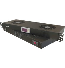 Модуль вентиляторный Hyperline (TRFA-WB-MICR-2F-RAL9004) 2 вент. с термостатом черный (упак.:1шт)