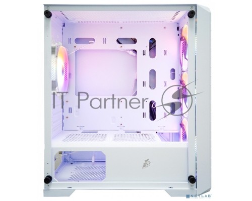 Компьютерный корпус 1STPLAYER TRILOBITE T5 White / mATX, TG / 4x120mm LED fans inc. / T5-WH-4F1-W