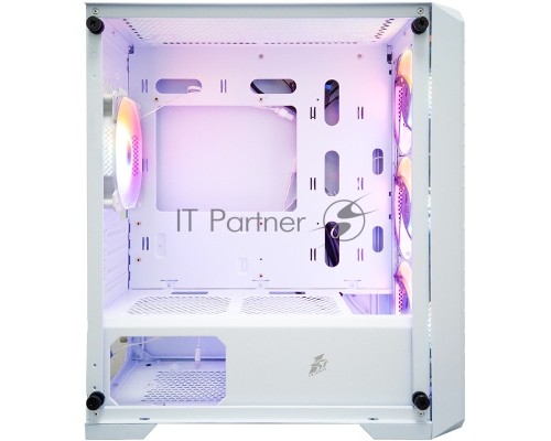 Компьютерный корпус 1STPLAYER TRILOBITE T5 White / mATX, TG / 4x120mm LED fans inc. / T5-WH-4F1-W