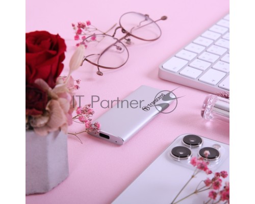 Накопитель External SSD Transcend 250Gb ESD260C <TS250GESD260C> (USB3.1 gen 2, Type C 520/460Mbs, 3D NAND, 81x34x8mm, 33g) Silver