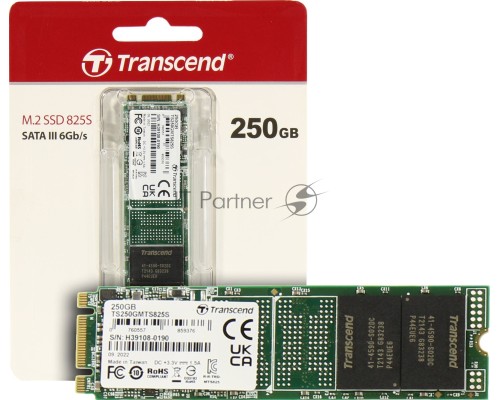 Накопитель SSD M.2 Transcend 250Gb MTS825 <TS250GMTS825S> (SATA3, up to 500/330MBs, 3D NAND, 90TBW, 22x80mm)