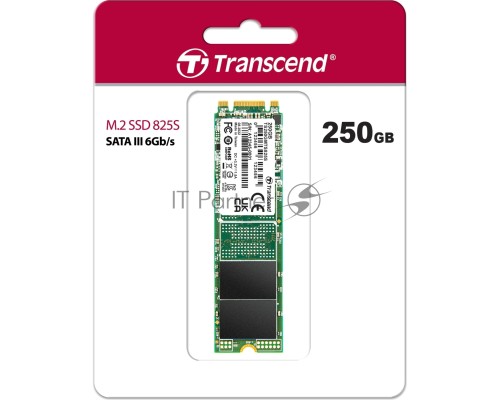 Накопитель SSD M.2 Transcend 250Gb MTS825 <TS250GMTS825S> (SATA3, up to 500/330MBs, 3D NAND, 90TBW, 22x80mm)