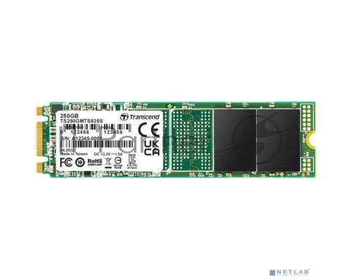 Накопитель SSD M.2 Transcend 250Gb MTS825 <TS250GMTS825S> (SATA3, up to 500/330MBs, 3D NAND, 90TBW, 22x80mm)