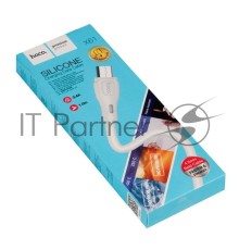 Кабель USB HOCO X61 Ultimate silicone для Micro USB, 2.4А, длина 1.0м, белый