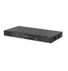 DAHUA DH-S3220-16GT-240 16-портовый управляемый гигабитный коммутатор с PoE, уровень L2, 16xRJ45 1Gb, 2xRJ45 1Gb uplink, 2xSFP 1Gb uplink, суммарно 240Вт, коммутация 40 Гбит/с, MAC-таблица 8К