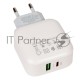 Зарядное устройство BOROFONE BA46A Premium, один порт USB, один порт Type-C, PD, 18W, 5V, 3.0A, белый