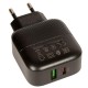 Зарядное устройство BOROFONE BA46A Premium, один порт USB, один порт Type-C, PD, 18W, 5V, 3.0A, черный