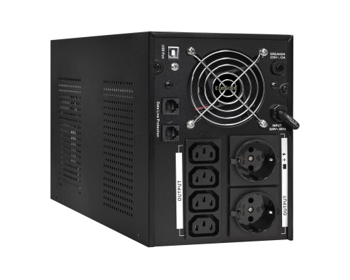 Источник бесперебойного питания  ExeGate EX292615RUS SpecialPro UNB-3000.LED.AVR.2SH.4C13.RJ.USB <3000VA/1800W,LED, AVR,2*Schuko+4*C13,RJ45/11,USB, металлический корпус, Black>