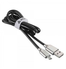Кабели USB ACD USB кабель ACD-Allure MicroUSB ; USB-A Кожа, 1м, черный (ACD-U926-M1B)