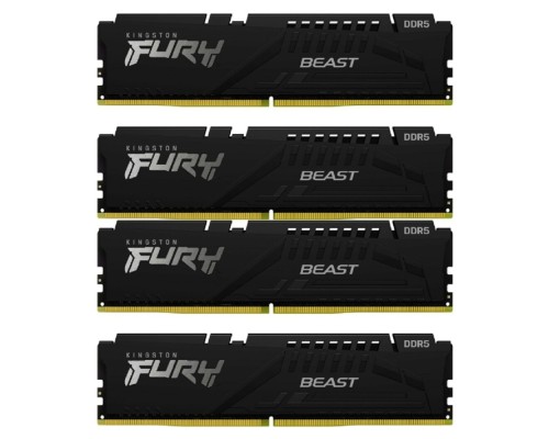 [Модуль памяти] Память оперативная/ Kingston 64GB 6000MT/s DDR5 CL40 DIMM (Kit of 4) FURY Beast Black XMP