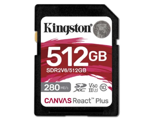 [Карта памяти ] SecureDigital 512GB Kingston SDR2V6/512GB Canvas React Plus w/o adapter