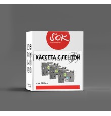 Кассета с лентой S'OK by Sakura Printing TZE611 для Brother, черный на желтом, 6мм/8м, наклейка