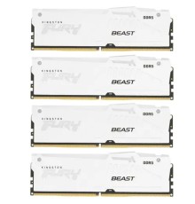Память оперативная/ Kingston 64GB 6000MT/s DDR5 CL40 DIMM (Kit of 4) FURY Beast White RGB XMP