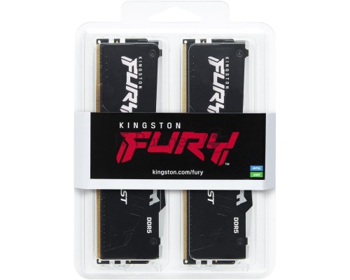 Оперативная память Kingston 16GB 6000MHz DDR5 CL40 DIMM (Kit of 2) FURY Beast RGB