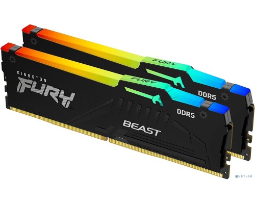 Оперативная память Kingston 16GB 6000MHz DDR5 CL40 DIMM (Kit of 2) FURY Beast RGB