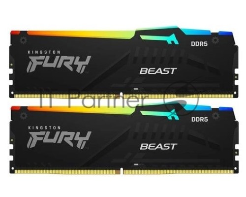 Оперативная память Kingston 16GB 6000MHz DDR5 CL40 DIMM (Kit of 2) FURY Beast RGB