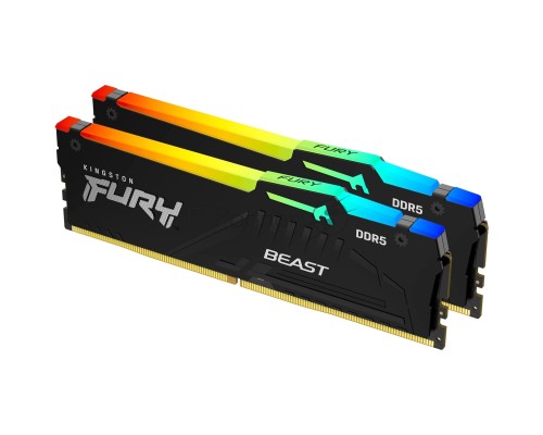 Оперативная память Kingston 16GB 6000MHz DDR5 CL40 DIMM (Kit of 2) FURY Beast RGB