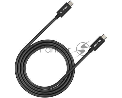 Кабель CANYON, U4-CC-5A1M-E, USB4 TYPE-C to TYPE-C cable assembly 40G 1m 5A 240W(ERP) with E-MARK, CE, ROHS, black