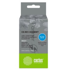 Картридж ленточный Cactus CS-M21-500595WT черный, 12.7мм, черный шрифт, белый фон, 6.4м для Brady BMP21-PLUS, BMP21-LAB
