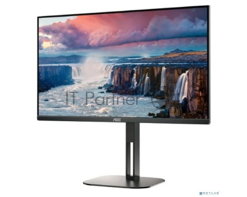 Монитор AOC LCD 27'' [16:9] 2560х1440(WQHD) IPS, nonGLARE, Нет, 75 Гц, 300cd/m2, H178°/V178°, 1000:1, 20M:1, 16,7 миллионов цветов, 1ms, HDMI, DP, USB-Hub, Height adj, Pivot, Tilt, Swivel, Speakers, Audio out, 3Y, Black