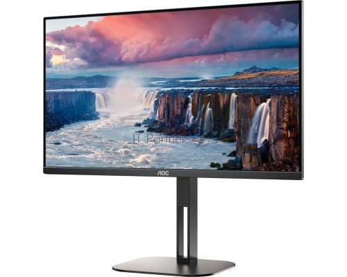 Монитор AOC LCD 27'' [16:9] 2560х1440(WQHD) IPS, nonGLARE, Нет, 75 Гц, 300cd/m2, H178°/V178°, 1000:1, 20M:1, 16,7 миллионов цветов, 1ms, HDMI, DP, USB-Hub, Height adj, Pivot, Tilt, Swivel, Speakers, Audio out, 3Y, Black