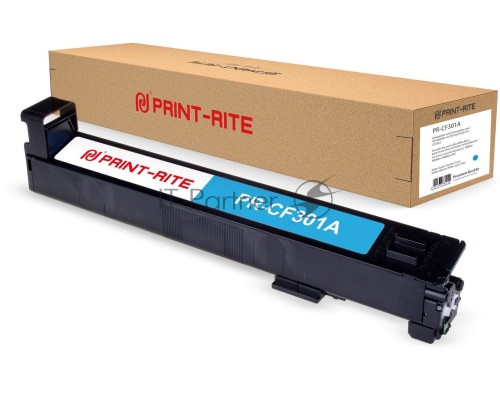 Картридж лазерный Print-Rite TRHGM7CPRJ PR-CF301A CF301A голубой (30000стр.) для HP CLJ Ent M880