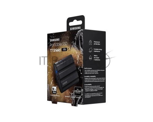 Твердотельный диск 1TB Samsung T7 Shield MU-PE1T0S/WW, V-NAND, USB 3.2 Gen 2 Type-C  [R/W - 1000/1050 MB/s]/EU