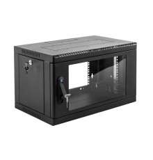 ЦМО Шкаф телекоммуникационный настенный сварной 6U (600 x 350) съёмные стенки, дверь стекло, чёрный, ШРН-6.350-9005