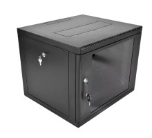 ЦМО Шкаф телекоммуникационный настенный сварной 9U (600 x 350) съёмные стенки, дверь стекло, чёрный, ШРН-9.350-9005