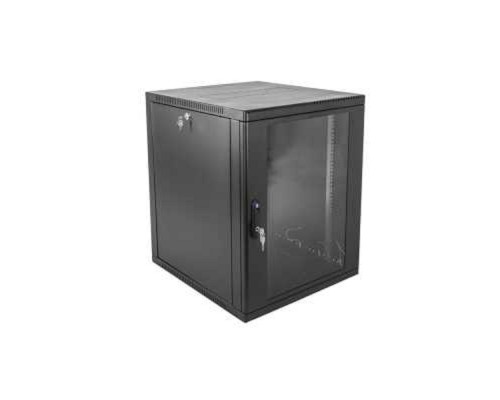 [Монтажное оборудование] ЦМО Шкаф телекоммуникационный настенный сварной 12U (600 x 350) съёмные стенки, дверь стекло, чёрный, ШРН-12.350-9005