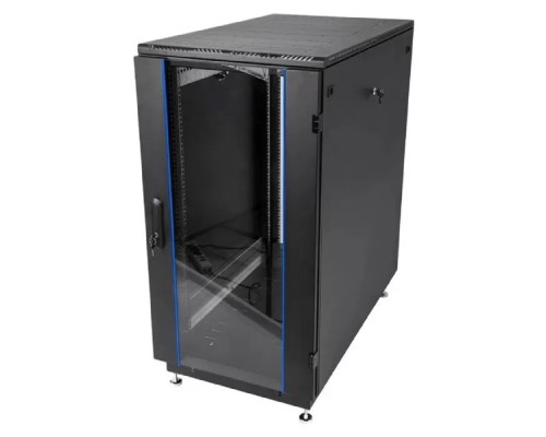 [Монтажное оборудование] ЦМО Шкаф телекоммуникационный напольный 24U (600 x 800) дверь стекло, чёрный, ШТК-М-24.6.8-1ААА-9005