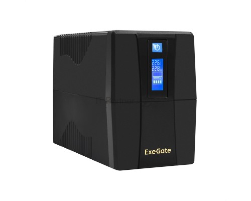 ИБП ExeGate Power Smart ULB-1000.LCD.AVR.2SH <1000VA/550W, LCD, AVR, 2*Schuko, Black>