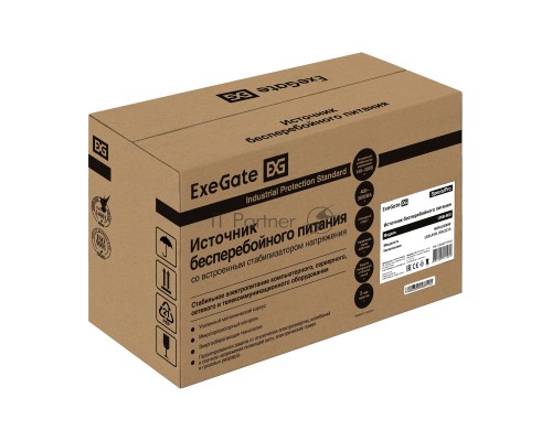 ИБП ExeGate SpecialPro UNB-900.LED.AVR.1SH.2C13 <900VA/500W, LED, AVR,1*Schuko+2*C13, металлический корпус, Black>