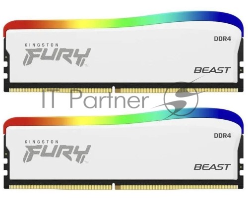 Оперативная память DDR 4 DIMM 32Gb PC28800, 3600Mhz, Kingston FURY Beast White RGB SE (Kit of 2), CL16 (KF436C18BWAK2/32) (retail)