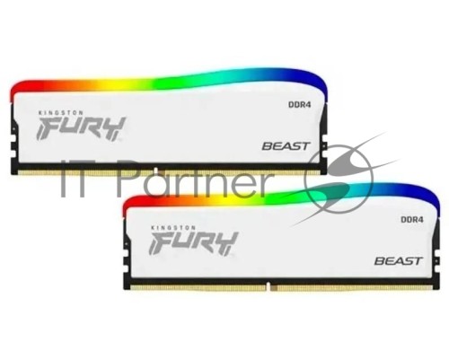 Оперативная память DDR 4 DIMM 32Gb PC28800, 3600Mhz, Kingston FURY Beast White RGB SE (Kit of 2), CL16 (KF436C18BWAK2/32) (retail)