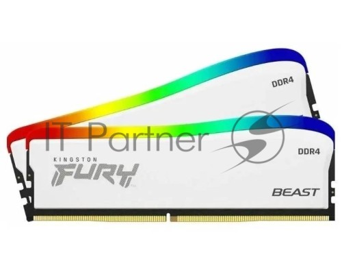 Оперативная память DDR 4 DIMM 32Gb PC28800, 3600Mhz, Kingston FURY Beast White RGB SE (Kit of 2), CL16 (KF436C18BWAK2/32) (retail)