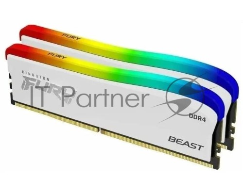 Оперативная память DDR 4 DIMM 32Gb PC28800, 3600Mhz, Kingston FURY Beast White RGB SE (Kit of 2), CL16 (KF436C18BWAK2/32) (retail)