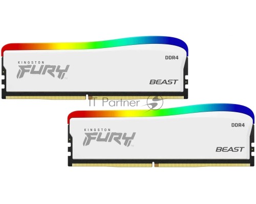 Оперативная память DDR 4 DIMM 32Gb PC28800, 3600Mhz, Kingston FURY Beast White RGB SE (Kit of 2), CL16 (KF436C18BWAK2/32) (retail)