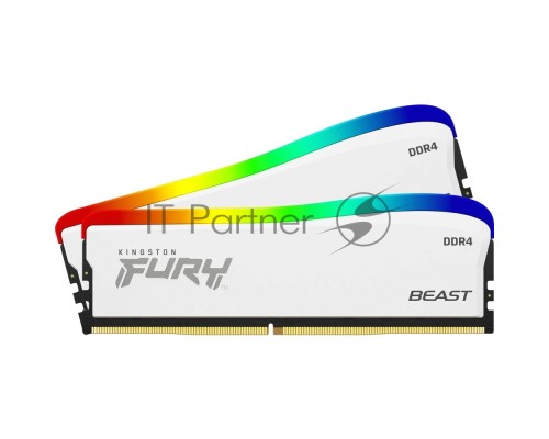 Оперативная память DDR 4 DIMM 32Gb PC28800, 3600Mhz, Kingston FURY Beast White RGB SE (Kit of 2), CL16 (KF436C18BWAK2/32) (retail)