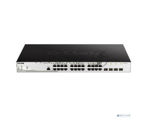 Управляемый коммутатор D-Link DGS-1210-28P/ME/B2A 2 уровня с 24 портами 10/100/1000Base-T и 4 портами 1000Base-X SFP (24 порта с поддержкой PoE 802.3af/802.3at (30 Вт), PoE-бюджет 193 Вт)