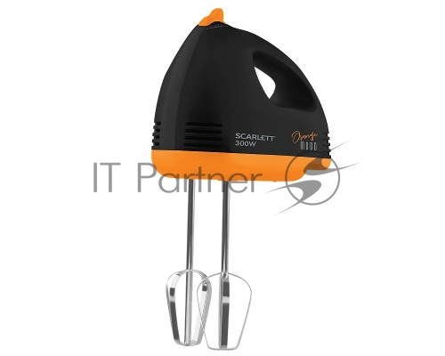 Миксер ручной Scarlett SC-HM40S20 300Вт черный/оранжевый