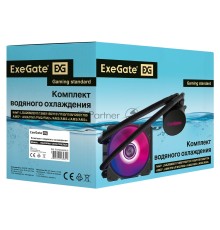 Система водяного охлаждения ExeGate EX293455RUS BlackWater-120V2.PWM.RGB (RGB подсветка, LGA2066/2011/1366/1150/1151/1155/1156/1200/1700/AM4/FM1/FM2/FM2+/AM2/AM2+/AM3/AM3+, TDP 150W, Fan 120mm, PWM, 800-2000RPM, Hydro bearing, 4pin, 11-27db, с термопасто