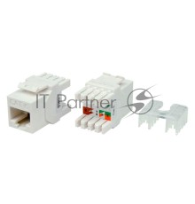 Вставка Keystone Jack RJ-45(8P8C) кат. 6 180град. KJ8-8P8C-C6-180-WH бел. Hyperline 426189