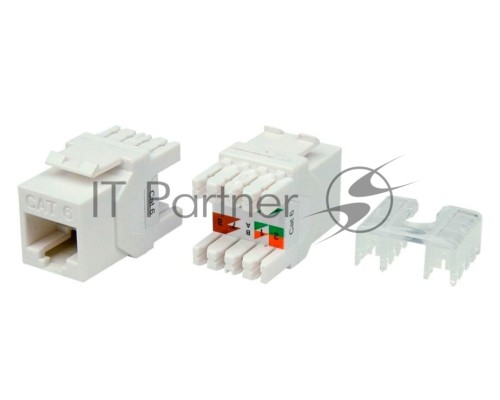 Вставка Keystone Jack RJ-45(8P8C) кат. 6 180град. KJ8-8P8C-C6-180-WH бел. Hyperline 426189